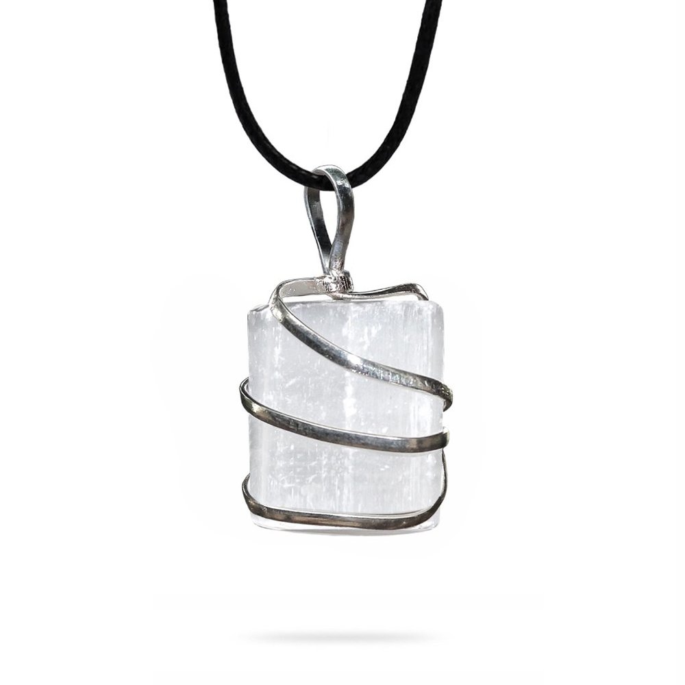 Selenite Crystal Necklace for Women – Cleanse the Aura from Negativity